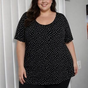 Penningtons Black and White Polka Dot Tee